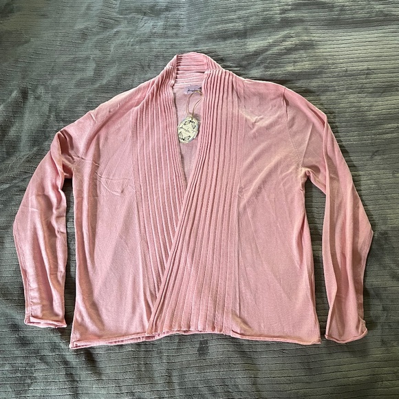 NWT Jennifer T. Knit couture, Pink Cardigan, large - Picture 1 of 5